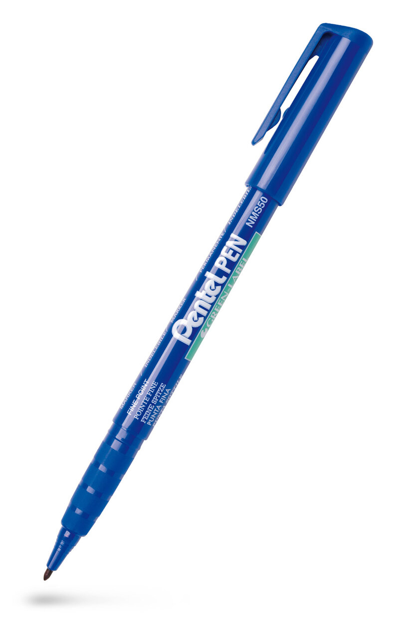 Märkpenna perm. PENTEL fine blå