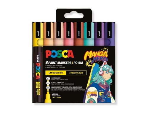 Posca Marker Set 8-pack Manga Hero PC-5M