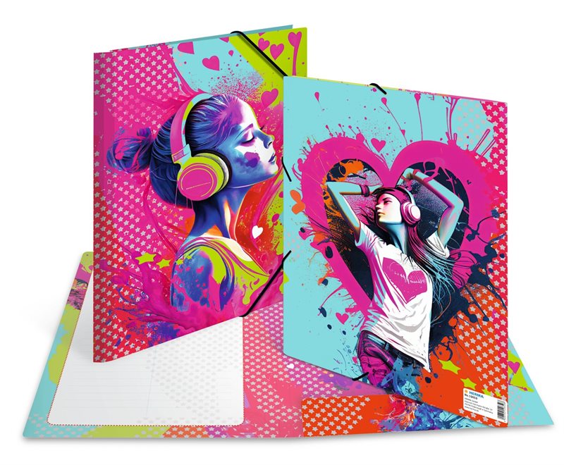 Gummibandsmapp A4 Music Girl