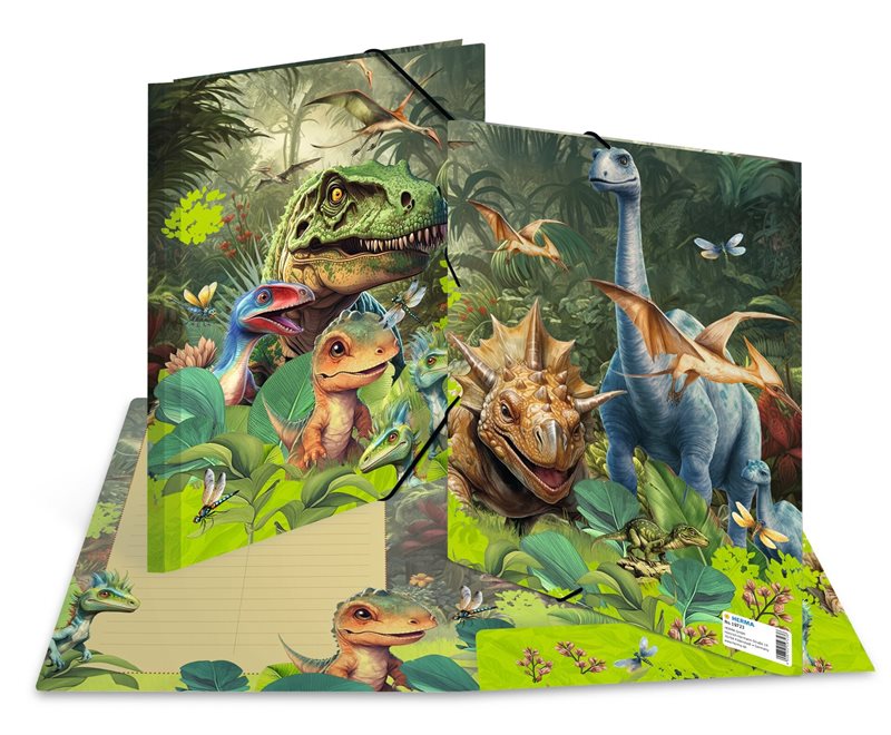 Gummibandsmapp A4 Dino World