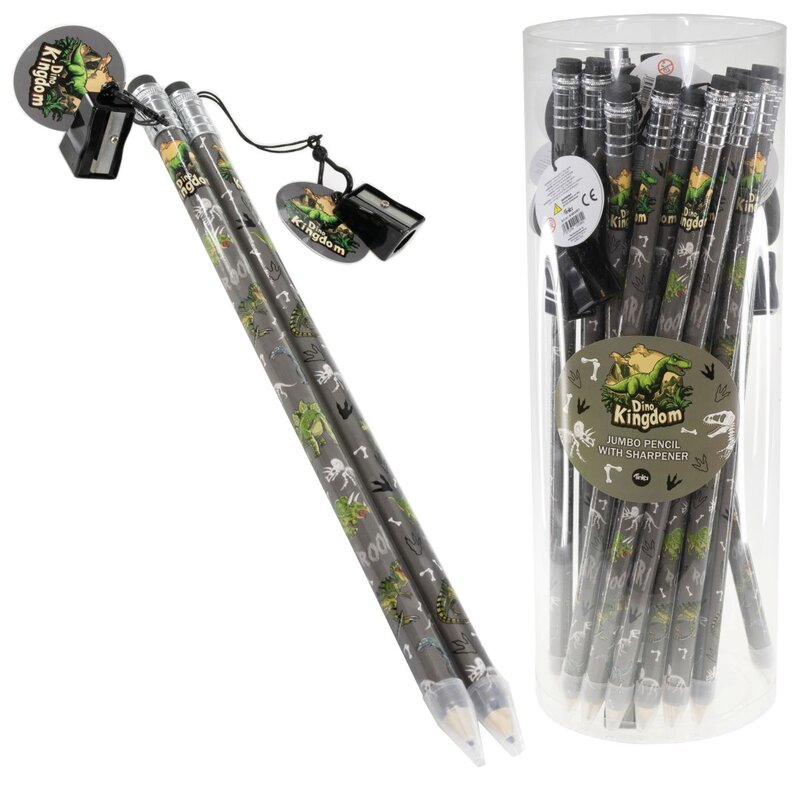 Blyertspenna Jumbo med vässare - Dinosaurier