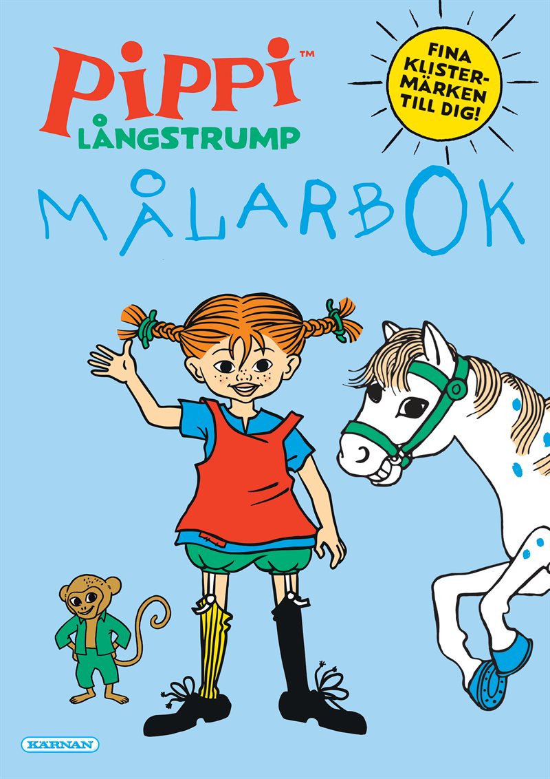 Pippi Långstrump målarbok med klistermärken
