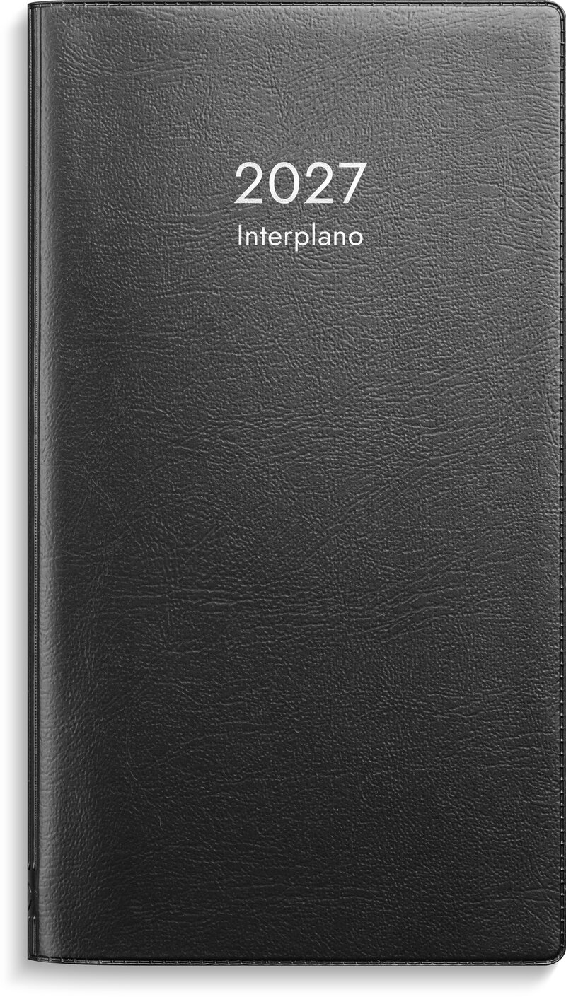 Kalender 2027 Interplano svart plast