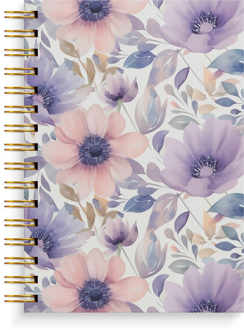Notebook A5 lilac flowers