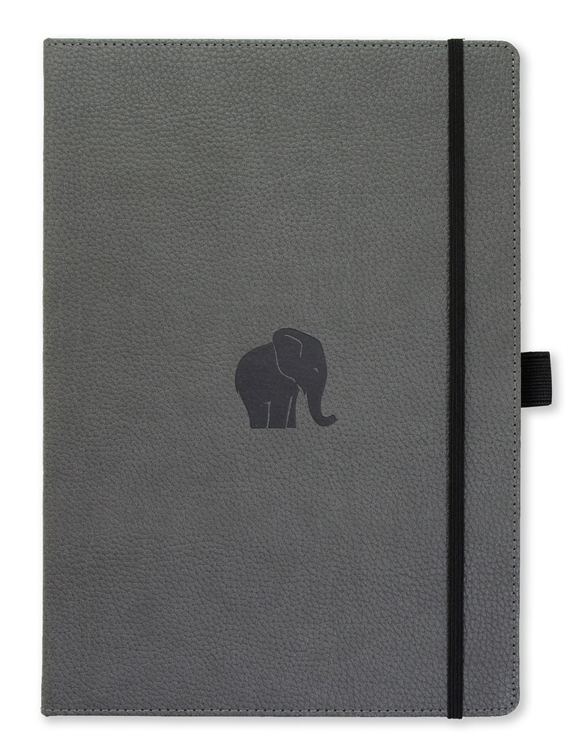 Dingbats* Wildlife A4+ Plain - Grey Elephant Notebook