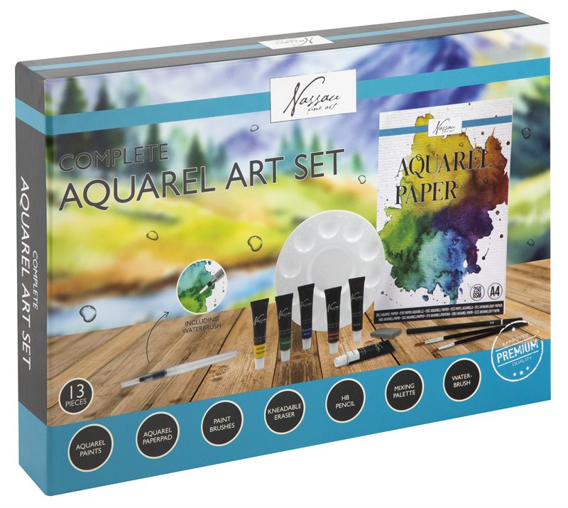 Akvarellmålning : Komplett startset med 13 delar