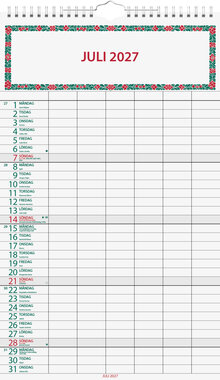 Väggkalender - Kom-i-håg Lingon Helår FSC