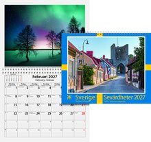 Väggkalender Sverige Sevärdheter Almanacksförlaget
