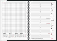 Agenda - Veckonotes Svart Plast FSC