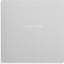 Gästbok grå linnetextil