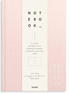 Anteckningsbok linnetextil A5 Olinjerad rosa