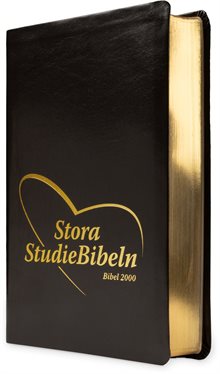 Stora StudieBibeln - Bonded leather Svart